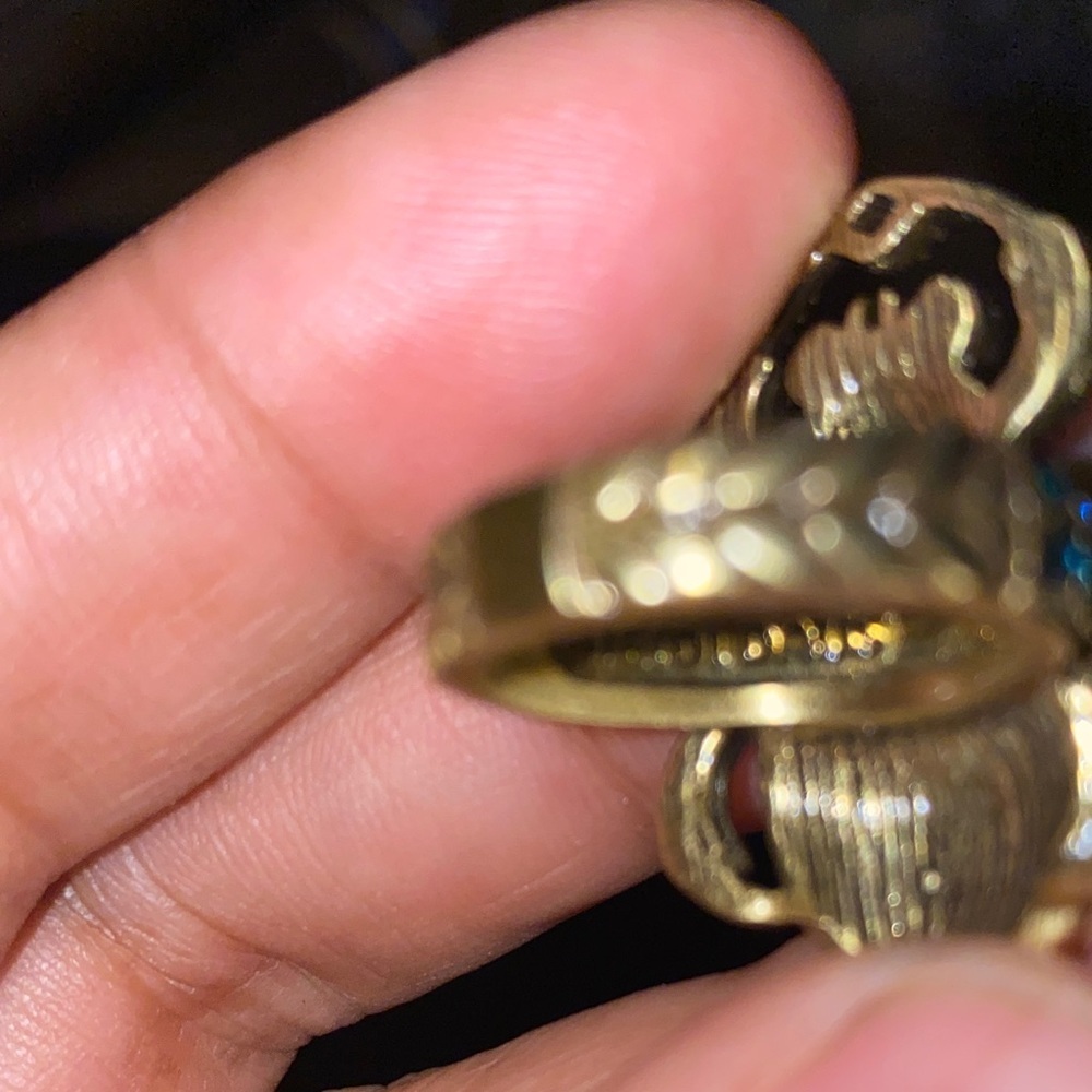 Vintage Heidi Daus Unique Colorful Beetle Ring Size 6 - Picture 3 of 8